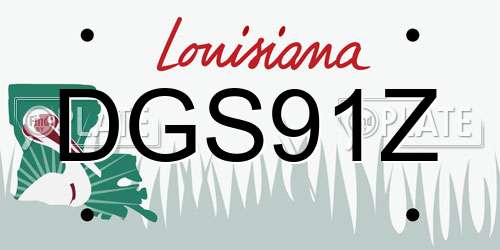 DGS91Z Louisiana License Plate