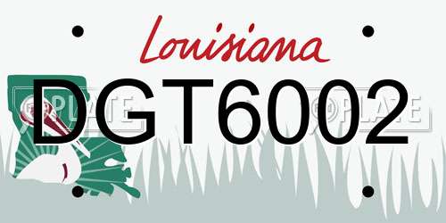 DGT6002 Louisiana License Plate