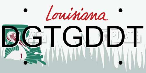 DGTGDDT Louisiana License Plate