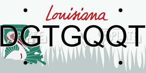 DGTGQQT Louisiana License Plate