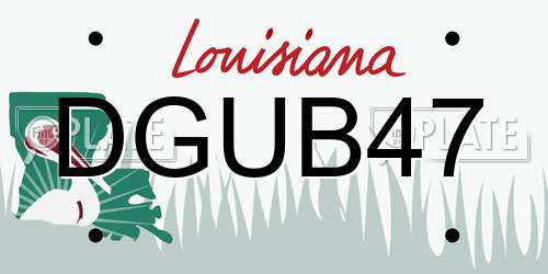 DGUB47 Louisiana License Plate