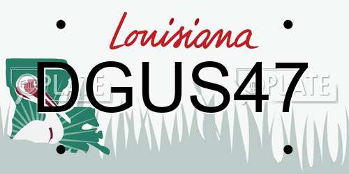 DGUS47 Louisiana License Plate