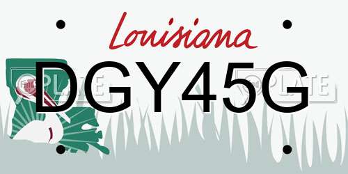 DGY45G Louisiana License Plate