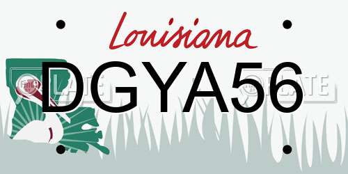 DGYA56 Louisiana License Plate