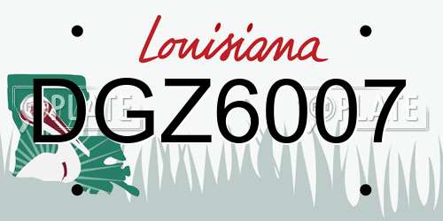 DGZ6007 Louisiana License Plate