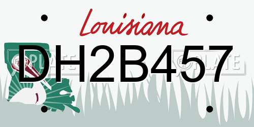 DH2B457 Louisiana License Plate