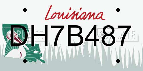 DH7B487 Louisiana License Plate