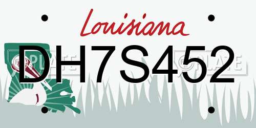 DH7S452 Louisiana License Plate