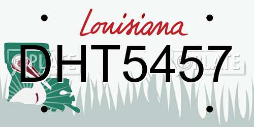 DHT5457 Louisiana License Plate