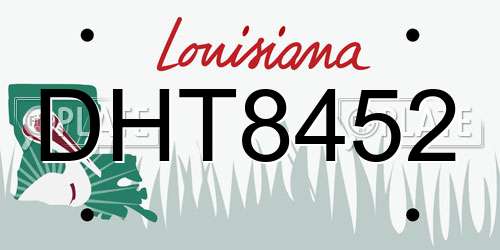 DHT8452 Louisiana License Plate