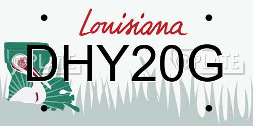 DHY20G Louisiana License Plate