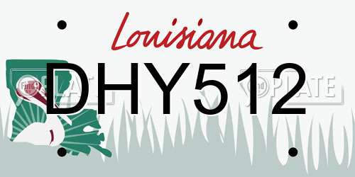 DHY512 Louisiana License Plate