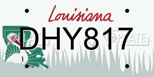 DHY817 Louisiana License Plate