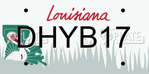 DHYB17 Louisiana License Plate