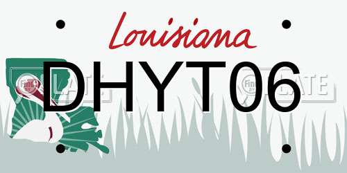 DHYT06 Louisiana License Plate