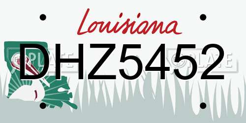 DHZ5452 Louisiana License Plate