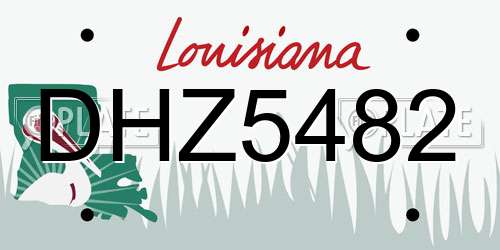 DHZ5482 Louisiana License Plate