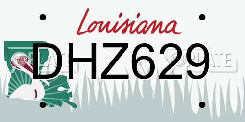 DHZ629 Louisiana License Plate
