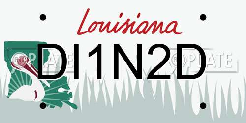 DI1N2D Louisiana License Plate