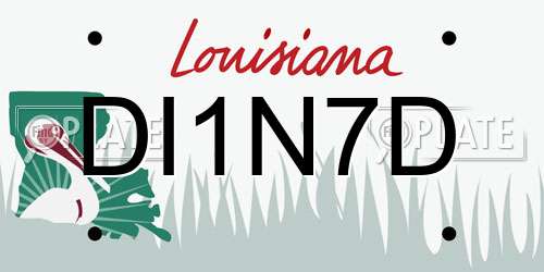 DI1N7D Louisiana License Plate