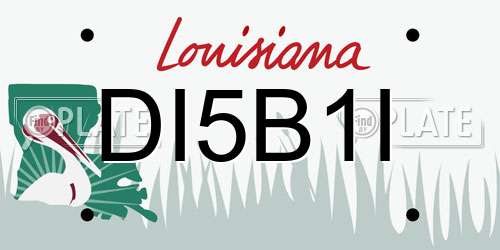 DI5B1I Louisiana License Plate