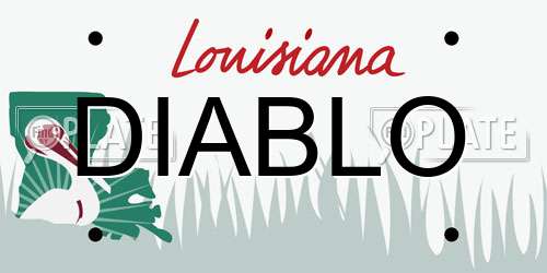 DIABLO Louisiana License Plate