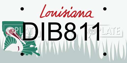 DIB811 Louisiana License Plate