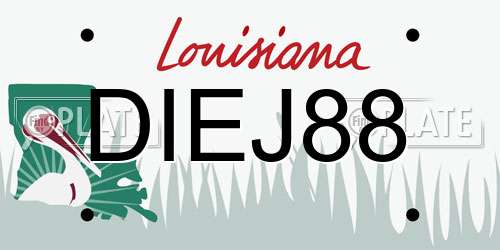 DIEJ88 Louisiana License Plate