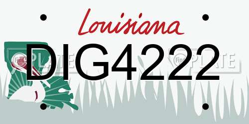DIG4222 Louisiana License Plate