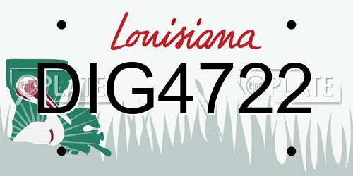 DIG4722 Louisiana License Plate