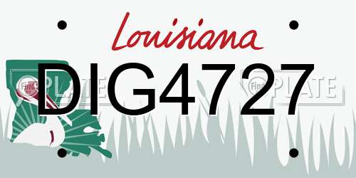 DIG4727 Louisiana License Plate