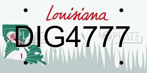 DIG4777 Louisiana License Plate