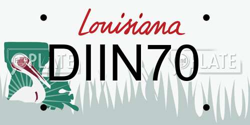 DIIN70 Louisiana License Plate