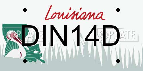 DIN14D Louisiana License Plate