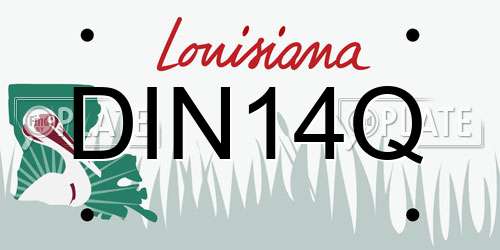 DIN14Q Louisiana License Plate