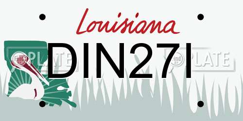 DIN27I Louisiana License Plate