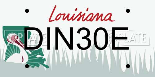 DIN30E Louisiana License Plate