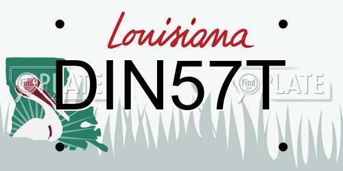 DIN57T Louisiana License Plate