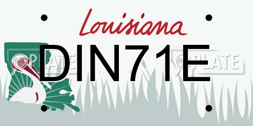 DIN71E Louisiana License Plate