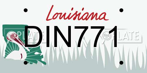 DIN771 Louisiana License Plate