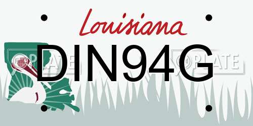 DIN94G Louisiana License Plate