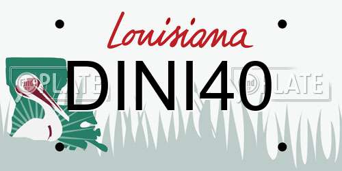 DINI40 Louisiana License Plate