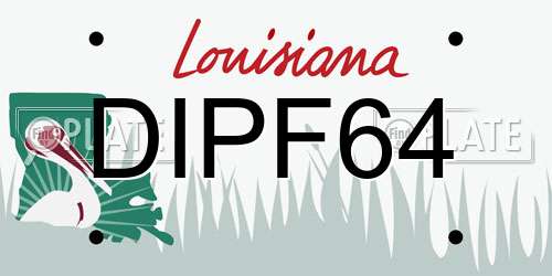 DIPF64 Louisiana License Plate