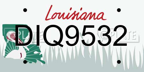 DIQ9532 Louisiana License Plate
