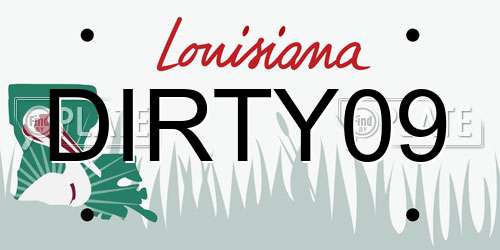 DIRTY09 Louisiana License Plate