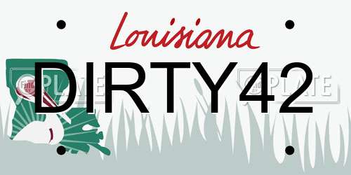 DIRTY42 Louisiana License Plate