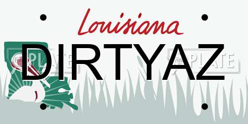 DIRTYAZ Louisiana License Plate