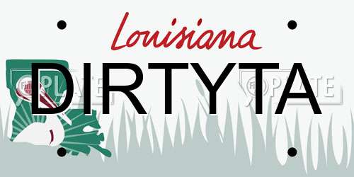 DIRTYTA Louisiana License Plate