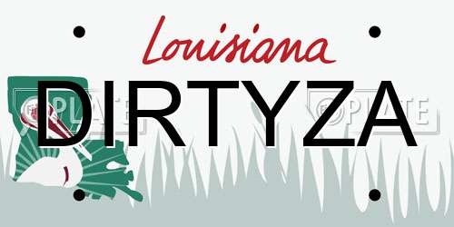 DIRTYZA Louisiana License Plate
