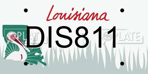 DIS811 Louisiana License Plate